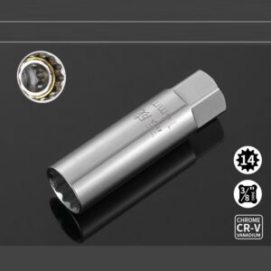 スパークプラグレンチ 磁気ユニバーサルジョイント 差込角3/8インチ 14mm 360度回転 ユニバーサルソケットko10000a057-14mm