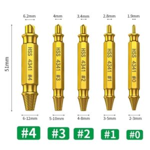 なめたネジはずしビット ドリルビット 4セット 潰れたネジ外し ネジ穴が潰れた時 工具セット HSS高速度鋼タイプ ステンレスネジ ナメたボルトko10000a019